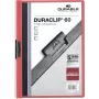 DURABLE DURACLIP 60 A4 Klemmhefter Schwarz mit transparenter Vorderseite, 60-Blatt-Kapazität, rutschfeste Federklemme, 25er-Pack 220903