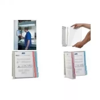 DURABLE FUNCTION WALL 10 Display-Panel-System, A4 Hochformat, 10 doppelseitige Paneele, schwarzer Rahmen, wandmontierbar, erweiterbar 569100