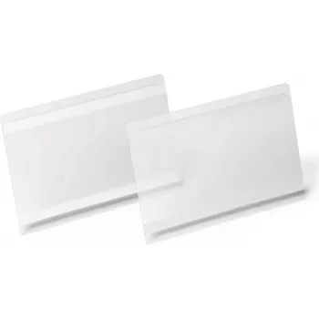DURABLE HARD COVER Selbstklebende Etiketttasche A5 Querformat, Transparent, 10er-Pack 118319