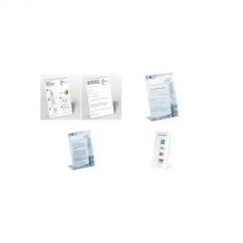 DURABLE L-förmiger A4 Hochformat Aufsteller, transparentes Acryl, 2er-Pack 859619