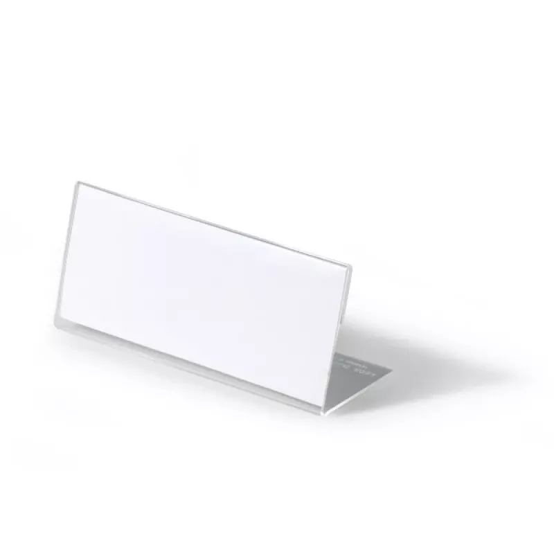 DURABLE L-förmiges Tischnamensschild 61x150 mm Acryl Transparent, 10er-Pack 805419