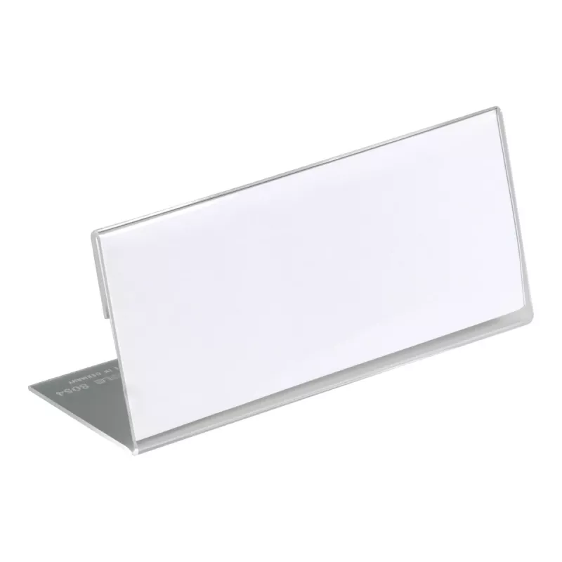 DURABLE L-förmiges Tischnamensschild 61x150 mm Acryl Transparent, 10er-Pack 805419