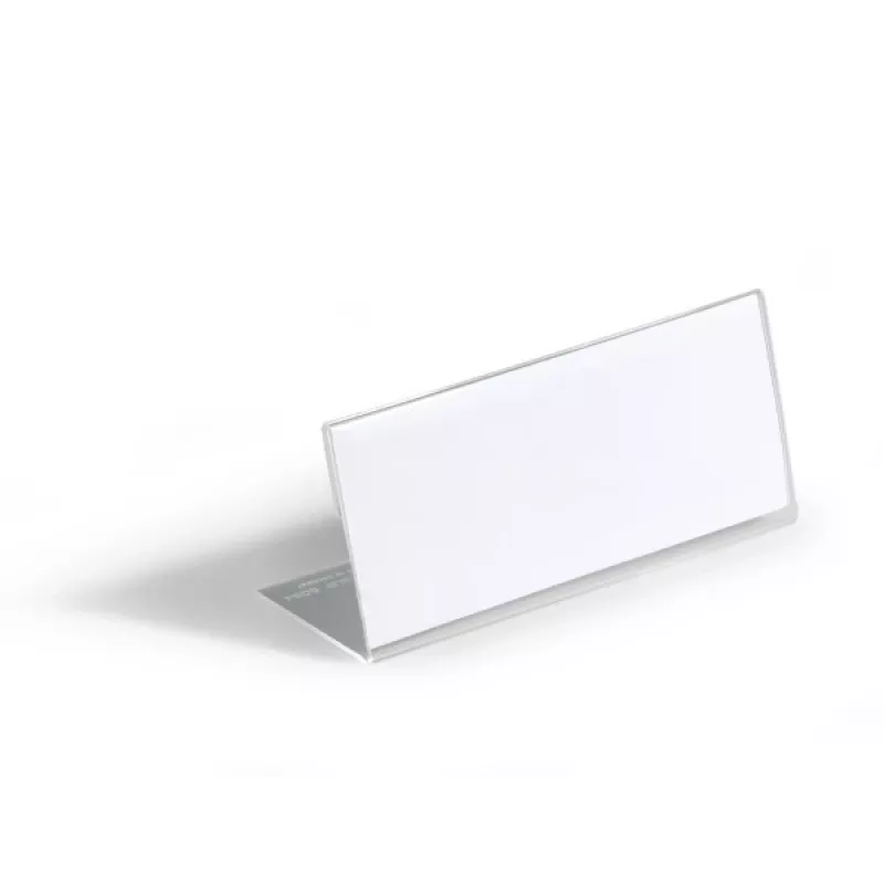DURABLE L-förmiges Tischnamensschild 61x150 mm Acryl Transparent, 10er-Pack 805419