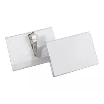 DURABLE Namensschildhalter 54x90 mm mit Krokodilklemme, 25er-Pack, Transparent 811119