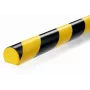 Durable S32R Bodenkabelschutz, PVC, Schwarz/Gelb, abgerundet, 1000 mm