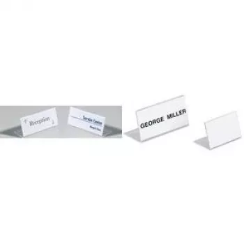 DURABLE SHERPA® L-förmiger Tischaufsteller, Acryl, 61x210 mm, Querformat, Transparent, 10er-Pack 803119