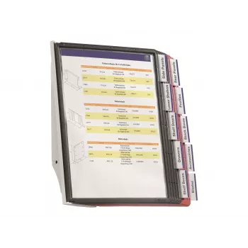 DURABLE SHERPA® WALL 10 Wand-Displaytafelsystem, A4, 10 Tafeln, Grau 563100
