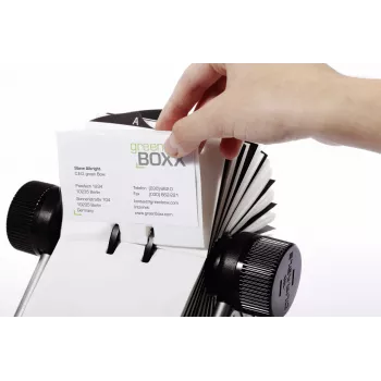 DURABLE VISIFIX® Dreh-Karteikartenbox, 500 Karten Fassungsvermögen, A-Z Register, Schwarz 248123