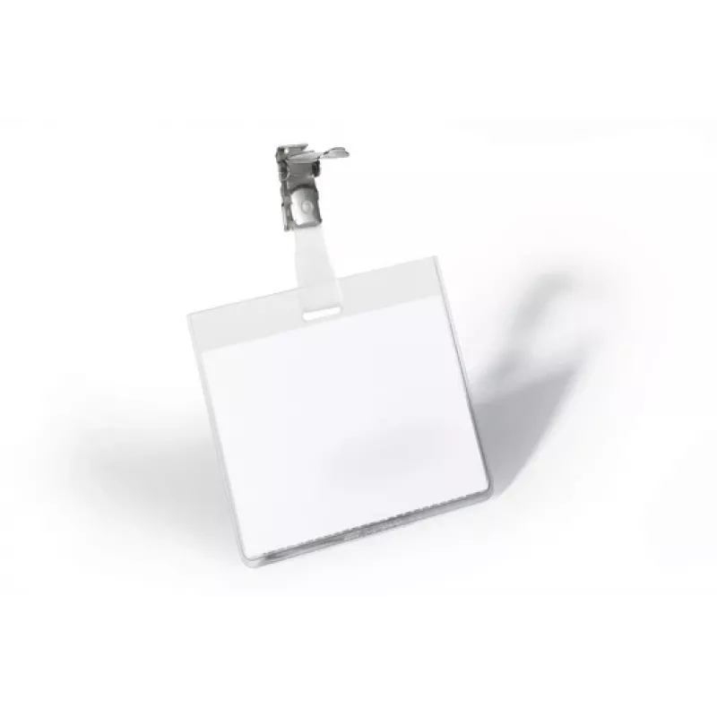 DURABLE VISITOR Namensschildhalter 90 x 60 mm mit Drehclip, Transparent, 25 Stück (800319)