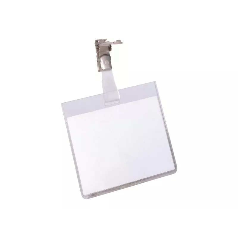 DURABLE VISITOR Namensschildhalter 90 x 60 mm mit Drehclip, Transparent, 25 Stück (800319)
