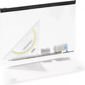 DURABLE ZIP BAG A5 Transparente Dokumententasche mit Reißverschluss, 5er-Pack 248001