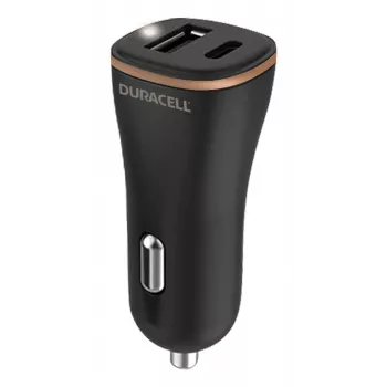 Duracell Power Travel Ladegerät 12V USB-A + USB-C 18W PD Auto-Ladegerät DR6026A