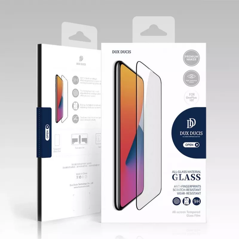 Dux Ducis 9D Tempered Glass Screen Protector für OnePlus 10T / OnePlus Ace Pro 9H mit schwarzem Rahmen