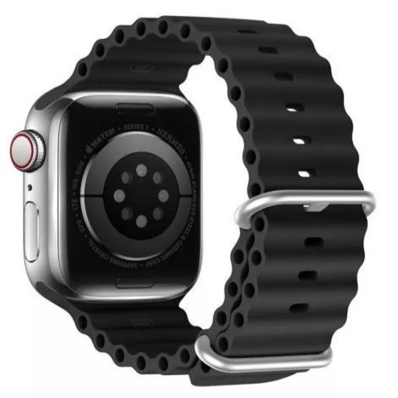 Dux Ducis Apple Silikon-Armband für Apple Watch 42/44/45/46/49mm Schwarz