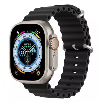 Dux Ducis Apple Silikon-Armband für Apple Watch 42/44/45/46/49mm Schwarz