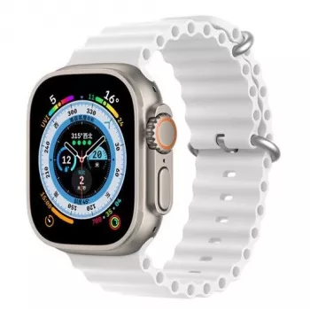 Dux Ducis Apple Silikon Armband für Apple Watch 42/44/45/46/49MM Weiß