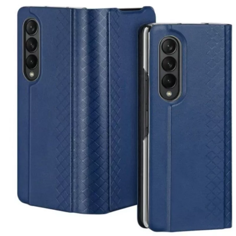 Dux Ducis Bril Series Flip Wallet Case für Samsung Galaxy Z Fold4, Dunkelblau