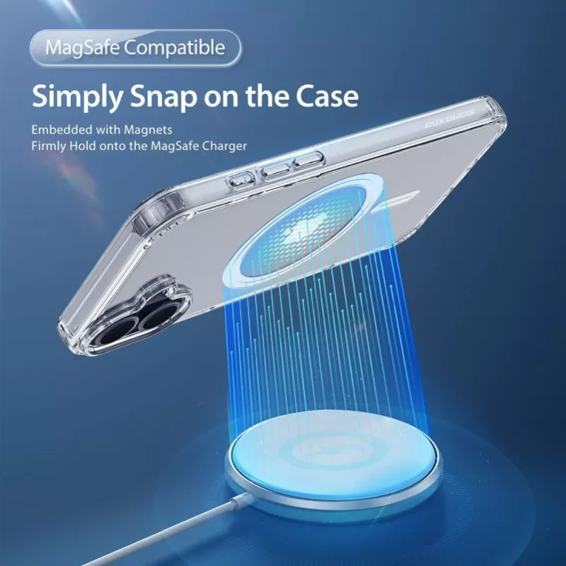 DUX DUCIS Clin Mag Case für iPhone 16, Transparent, MagSafe-kompatibel