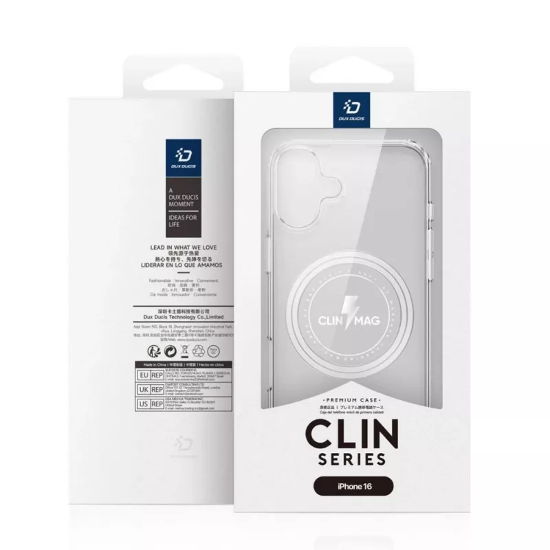 DUX DUCIS Clin Mag Case für iPhone 16, Transparent, MagSafe-kompatibel