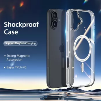 DUX DUCIS Clin Mag Case für iPhone 16, Transparent, MagSafe-kompatibel