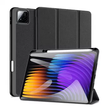 Dux Ducis Domo Series Tri-fold Stand PU Leather Tablet Cover für Xiaomi Redmi Pad 7/7 Pro, Schwarz