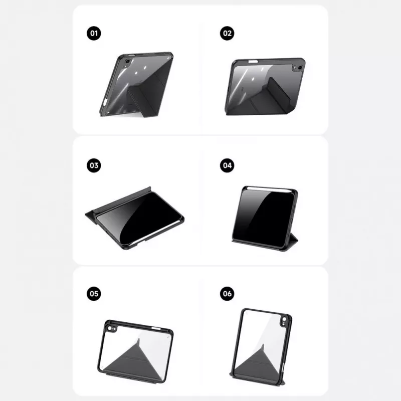 Dux Ducis Magi Case für iPad mini 6 (2021) Smart Cover mit Standfuß und Apple Pencil Halter - Schwarz