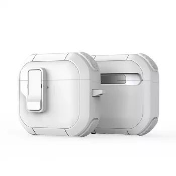 Dux Ducis PECP Series PC+TPU Cover with Hook für AirPods 4, Weiß