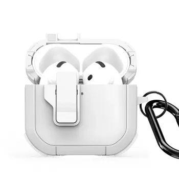 Dux Ducis PECP Series PC+TPU Cover with Hook für AirPods 4, Weiß
