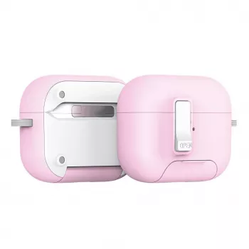 Dux Ducis PECQ Series PC+TPU Cover mit Haken für Apple AirPods Pro (2. Gen.) Weiß Pink