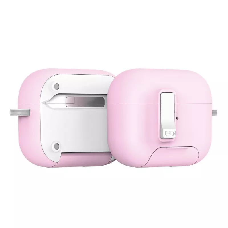 Dux Ducis PECQ Series PC+TPU Cover mit Haken für Apple AirPods Pro (2. Gen.) Weiß Pink