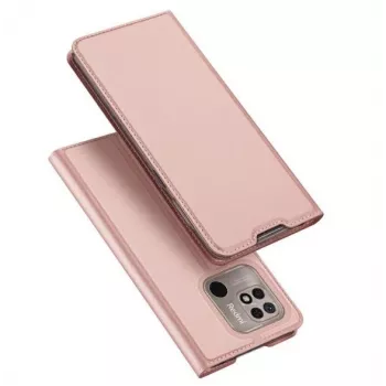 Dux Ducis Skin Pro Flip Case für Xiaomi Redmi 10C, PU-Leder mit Kartenfach und Standfunktion, Pink