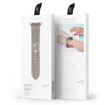 DUX DUCIS Edelstahl-Gliederarmband für Apple Watch Band 7/6/5/4/3/2/SE (41/40/38mm) Silber