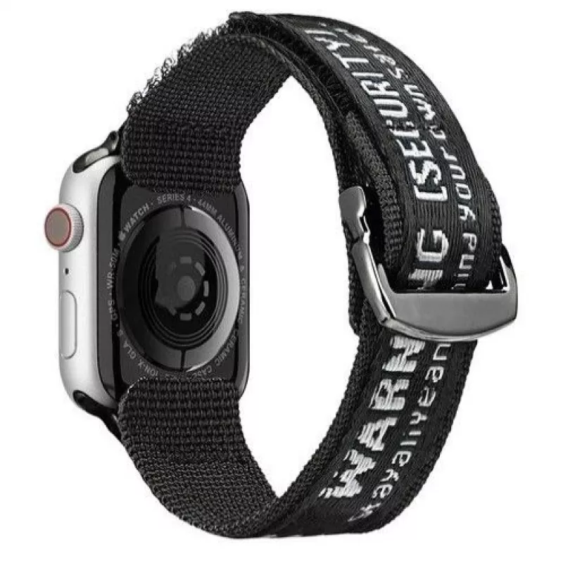 Dux Ducis Armband (Outdoor-Version) für Apple Watch Ultra, SE, Series 8, 7, 6, 5, 4, 3, 2, 1 (49, 45, 44, 42 mm) Nylonband Schwarz Silber