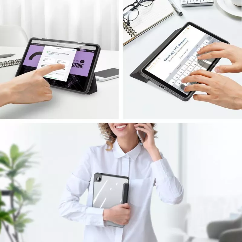 Dux Ducis Toby Folio Case mit Flip-Ständer für Samsung Galaxy Tab A9 8,7 inch - Schwarz