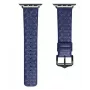 Dux Ducis Trap Lederarmband für Apple Watch 7/6/5/4/3/2/SE (45/44/42mm) Echtes Leder Armband Blau