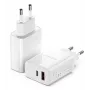 Dux Ducis Universal Travel Charger C70 - USB + Type C - PD 20W QC 3.0 18W 3A White