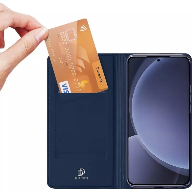 DUX DUCIS Wallet Case Skin Pro für Samsung Galaxy S25, Blau