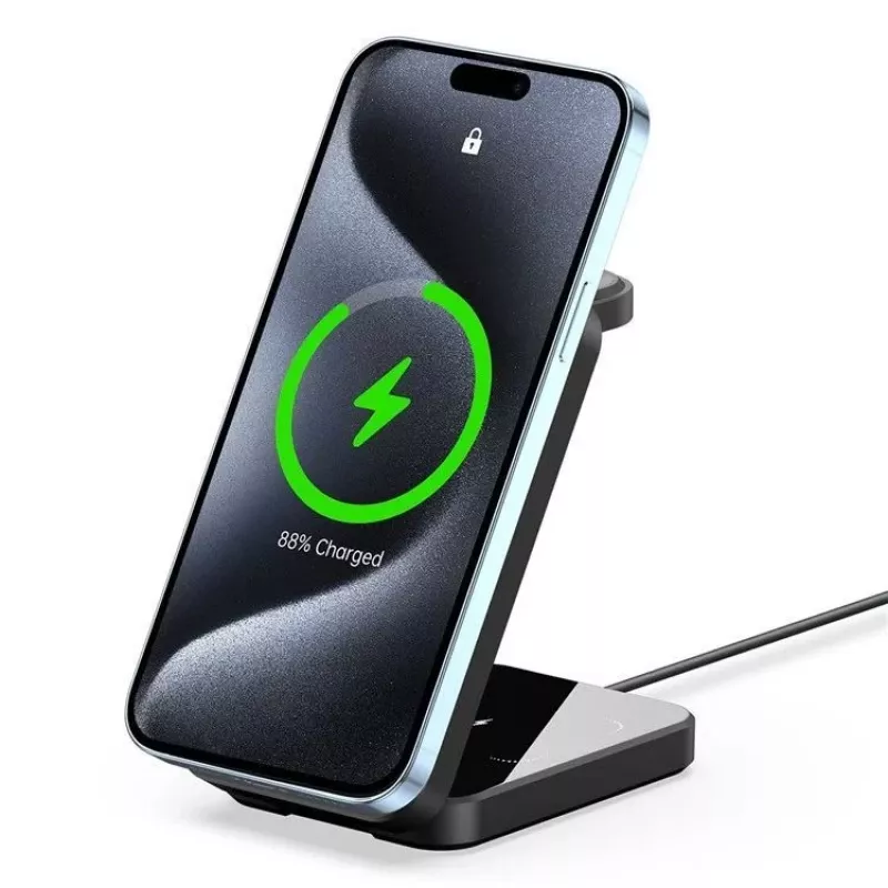 Duzzona W17 3-in-1 Wireless Charger Stand mit MagSafe 15W Schwarz