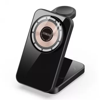 Duzzona W17 3-in-1 Wireless Charger Stand mit MagSafe 15W Schwarz