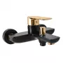 DVT554.5CMATZ Unterputz-Wannenarmatur mit automatischer Umstellung, Matt Schwarz/Gold