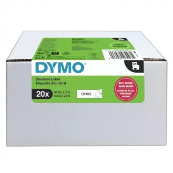 DYMO D1 Beschriftungsband 9mm x 7m Schwarz auf Weiß (10er-Pack)