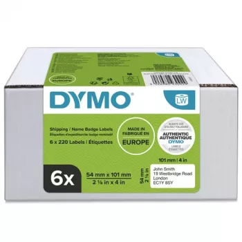 DYMO LabelWriter Versand- und Namensschild-Etiketten, 54 x 101 mm, Weiß, Permanentkleber, 220 Etiketten pro Rolle