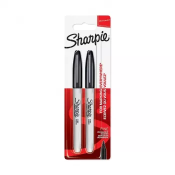 DYMO Sharpie Feinstrich-Permanentmarker Schwarz (2er-Pack)