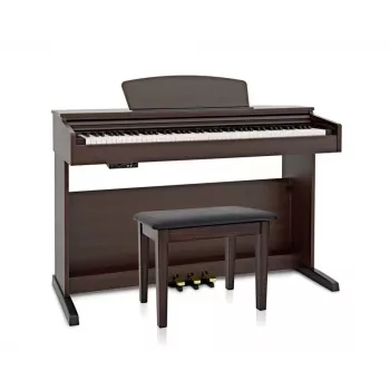 Dynatone SLP-175 RW Digitalpiano mit 88 gewichteten Hammertasten, 128-stimmiger Polyphonie, 40 Klängen, 3 Pedalen, 2x15W Lautsprechern, USB MIDI, Rosenholz