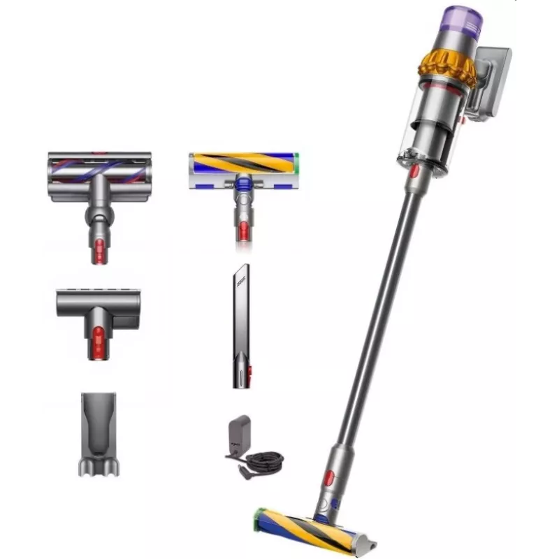 Dyson V15 Detect Absolute Akku-Staubsauger, Edelstahl, 240AW, LCD-Display, 60min Laufzeit