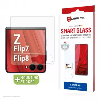 E.V.I. DISPLEX Smart Glass für Samsung Galaxy Z Flip7/Z Flip8 – 9H gehärtetes Glas Display-Schutz (Klar, 0,33 mm)