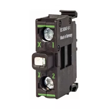 Eaton M22-LEDC230-W LED-Anzeigeleuchte, weiß, 230 V AC, 22,5 mm, Schraubklemmen, IP66/67/69K, schwarzer Einlegering