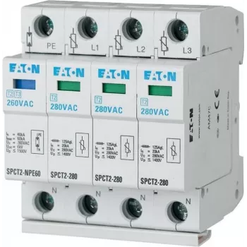 Eaton SPCT2-280-3+NPE Typ 2 Überspannungsschutzgerät - 3P+NPE, 20kA, Hutschienenmontage