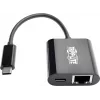 Eaton Tripp Lite U436-06N-GB-C USB-C auf Gigabit Ethernet Adapter mit USB-C PD-Ladefunktion - Thunderbolt 3 - Schwarz