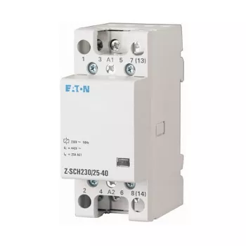 EATON Z-SCH230/25-40 Installationsschütz, 230V AC Spule, 4-polig (4 NO), 25A, 2 TE, DIN-Schiene, MPN 248847